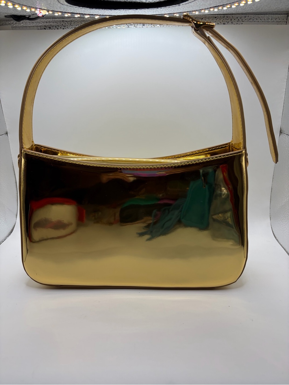 Kurt Geiger Gold Mini Shoulder Bag W/crossbody strap and dusty. - Picture 5 of 7
